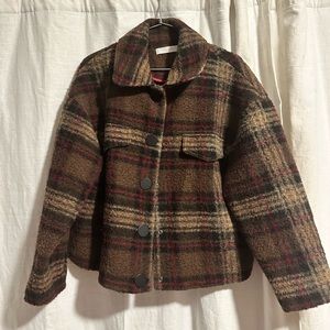 Mango Wool Plaid Jacket